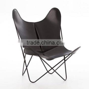 Home Furniture Black Color Metal Iron Butterfly Chair Frame With Black Leather photo-2