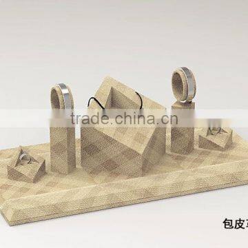 Fashion Design Earring Ring Necklace Display Stand Custom Leather Jewelry Display Set photo-2