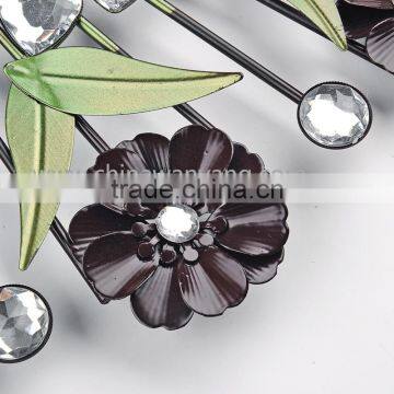 Red Flower Metal Heart Wall Digital Clock photo-4