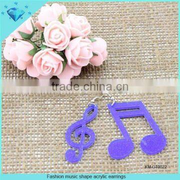 Fashion music shape acrylic earrings