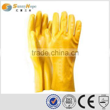 27cm open cuff yellow nitrile coated gloves