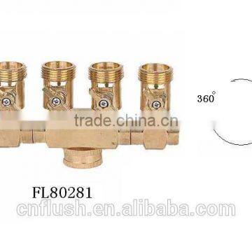 4 ways Brass manifold connectors