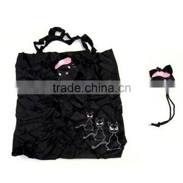Black Panda Shape Folding Shoulder Bags Pet Theme Foldable Tote Shopping Bags photo-6