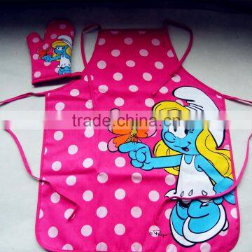 Alibaba China Apron Manufacturing 100 Cotton OEM Printed Kitchen Cooking Apron Kids