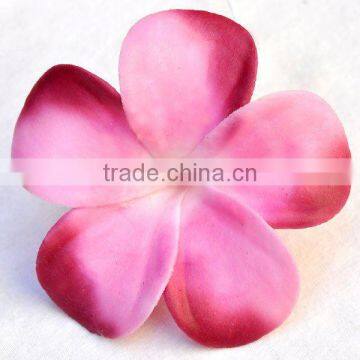 Fabric coated hawaiian plumeria frangipani "BKSNP" flower