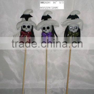Straw and Fabric Scarecrow Witch for Halloween Decoration photo-5