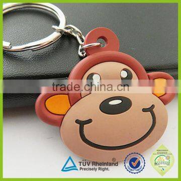 Custom 3d soft pvc rubber emoji keychain