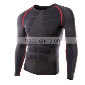 2016 Men Running Cycling Tight Sportswear Long Sleeve Breathable Quick-Dry Basketball Jersey Compression Shirt photo-4