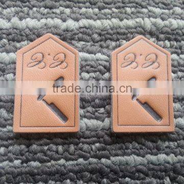 2016 China Fashion Cheap Custom Brown Denim Leather Patch