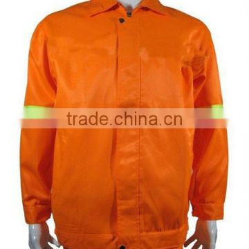 Unisex zipper-front orange reflective clearner uniform