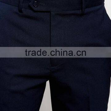 High Quality Latest Custom Slip Pockets Men's Navy Slim Fit 100% Cotton Smooth Woven Fabric Anti Wrinkle Zip Fly Casual Shorts photo-3