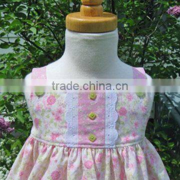 2017 New Arrival Floral Wholesale Children's Boutique Clothing of Baby Clothes Girl Smocked Dress Set photo-2