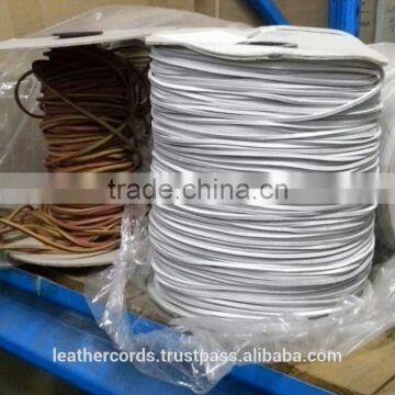 Brown And White Colour Flat Leather Shoe Lace