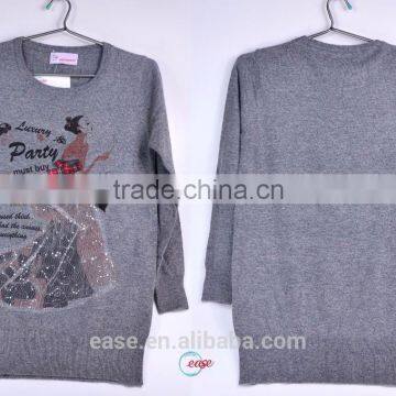 double stripe special design knit sweaters for women