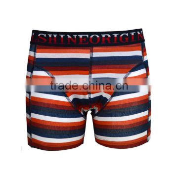 Stripe Printed Cotton Spandex Man Underwear Boxers