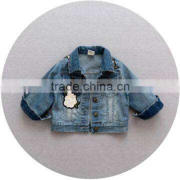 S17643A Autumn Kids Clothes Children Embroidered Denim Jacket photo-2