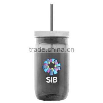 USA Made 27 oz Tritan Mason Jar With Screw-On Lid and Digital Imprint - Measurements Molded Into Side of Jar photo-3