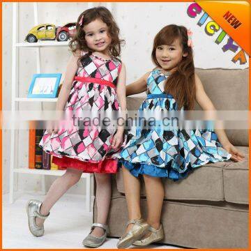 Wholesale summer baby girls fancy party dresses sleeveless kids cotton frocks design cotton frock 1