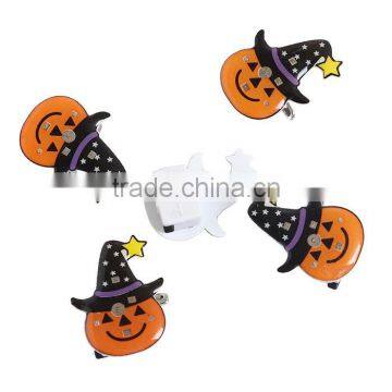 Plastic Halloween Pin Brooches Pumpkin Hat Black Orange-red Brooch Custom photo-3