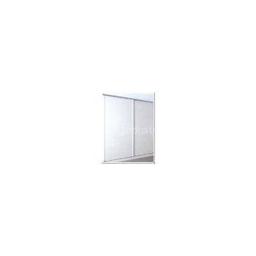White Wooden Wardrobe Sliding Door For Bedroom, Louvered Closet Doors With Aluminum Frame