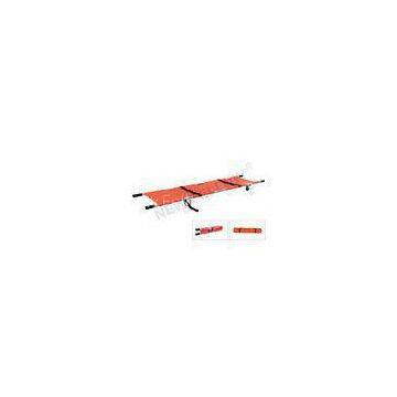 Orange Double - folded Wheeled Pole Emergency Folding Stretcher for Ambulance