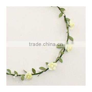 Green Leaf Tassel Flower Headband Garland Hair Wreath BOHO Beach Wedding Photo Props photo-3