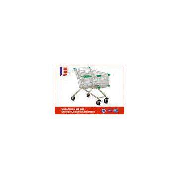 Stackable 125L Push Supermarket Shopping Carts / Trolleys With 4\