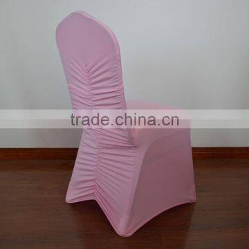 Pink popular ruched cheap spandex wedding chair cover for sale