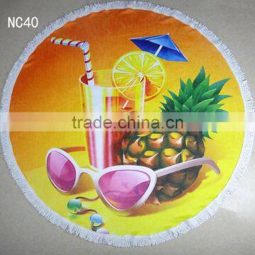 pineapple printed round beach towel/jkr bath towel table towel shawl yoga mat beach towels/ round beach towels