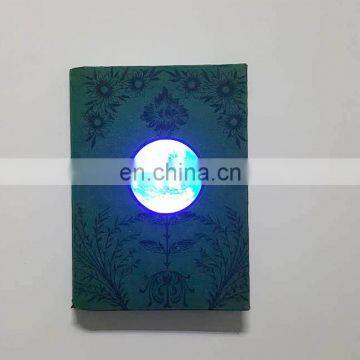 Custom shiny led light stationery personalised kids journal / diary notebook hardcover with button