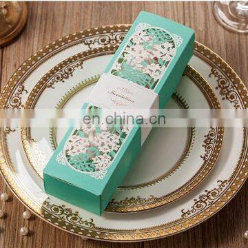 New Arrival High Quality Butterfly Scroll Laser Cut Wedding Invitation Card Box