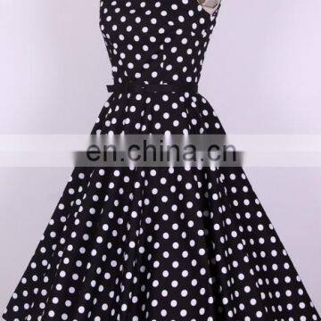 Cotton Short Party Wear Female Clothing Plus Size 50's 60's Polka Dot a Line Women Dress photo-6