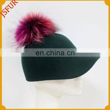 Stylish top genuine raccoon fur colourful pompom fur accessary