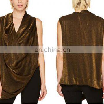 Summer Latest Brown Sleeveless Top For Women