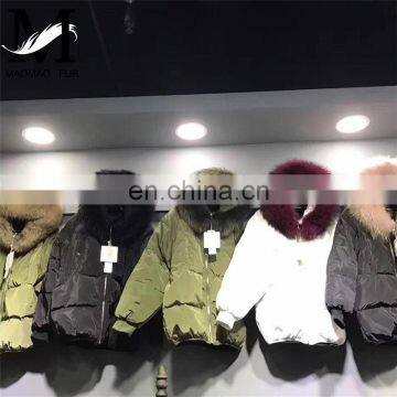 2017 Hot Selling New Design Women Real Big Raccoon Fur Collar New Down Coat photo-2