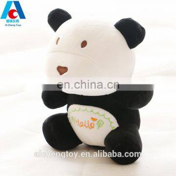 6'' 10'' 12'' best custom plush stuffed panda toys with delicate embroidered logo