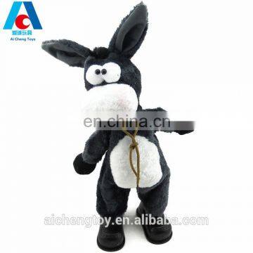 walking donkey electric plush toy car rocking head with singing and dancing