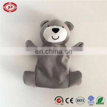 Grey soft head stuffed cotton CE pass plush toy for baby hand puppet