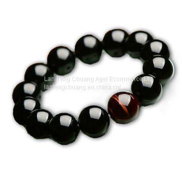 Black Agate Bracelet Red Tiger Eye Jewelry Bracelets Natural Crystal Beads Beads Folk Style Male Gift