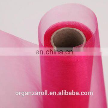 2015 Hot Sale Customized Cheap Polyester Crystal Organza Fabric Roll photo-3