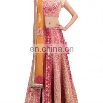 Ivory Lengha Gown with Floral Embroidery