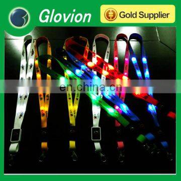 New arrival led flashing lanyards for party ultra-high-bright led light lanyard lanyard glow in dark