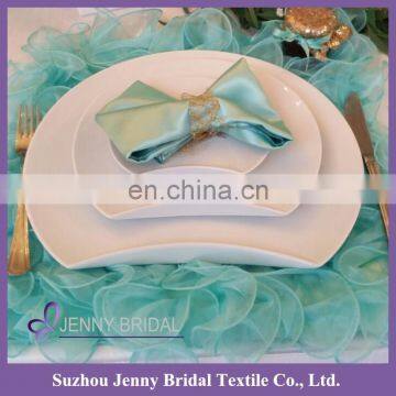 NP018C Turquoise 3d Organza Ruffles Kids Placemats for Dining Table photo-4