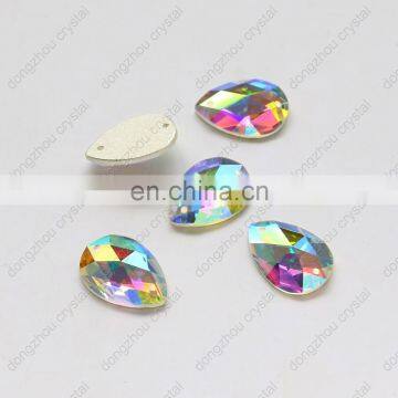 DZ-1065 drop sew on flat back glass stones for garment accessories