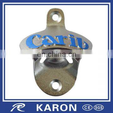 personalzied metal bottle opener wall with embossed logo