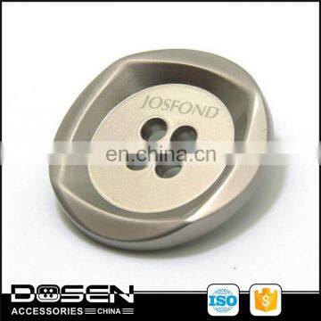 Shiny Gold Color 4 Holes Button Custom Engraved Logo Dipped Center Metal Button Difference Size Zamak Button for Jacket Shirt photo-2