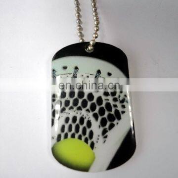 Custom Laser Engraving metal dog tag with ball chain