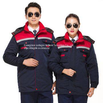 Thickened Winter Overalls Cotton Coat Men and Women Engineering Cotton Jacket Outerwear Labor Protection Clothing Liner Detachable With Reflective Strip Cotton photo-2