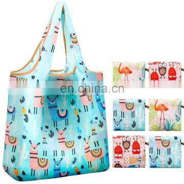 promotional cheap shopping foldable polyester bag pattern polyester foldable shopping bag custom design foldable shopping bag