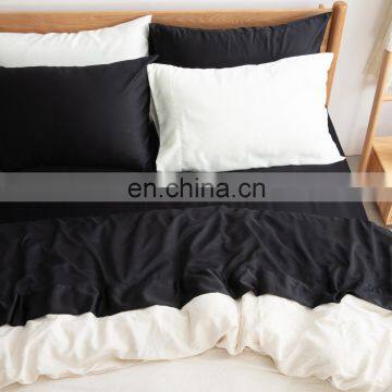 Cheap Black Solid Color Microfiber Queen King Size Comfort Bedroom Bedsheetbed Bed Sheet Set On Sale photo-6